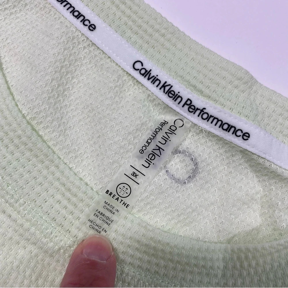CK Calvin Klein Performance Ruched Tank Top Green Size 3X - Picture 4 of 7